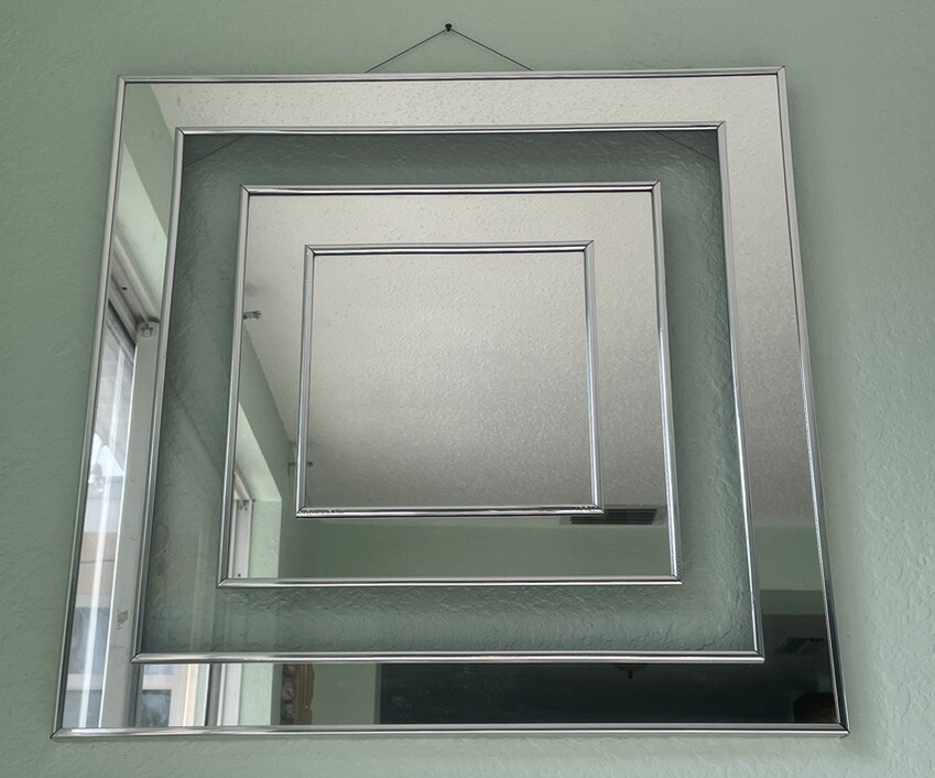 VTG Mid Century Modern Copeland Turner Style Abstract Geometric Wall Mirror Art