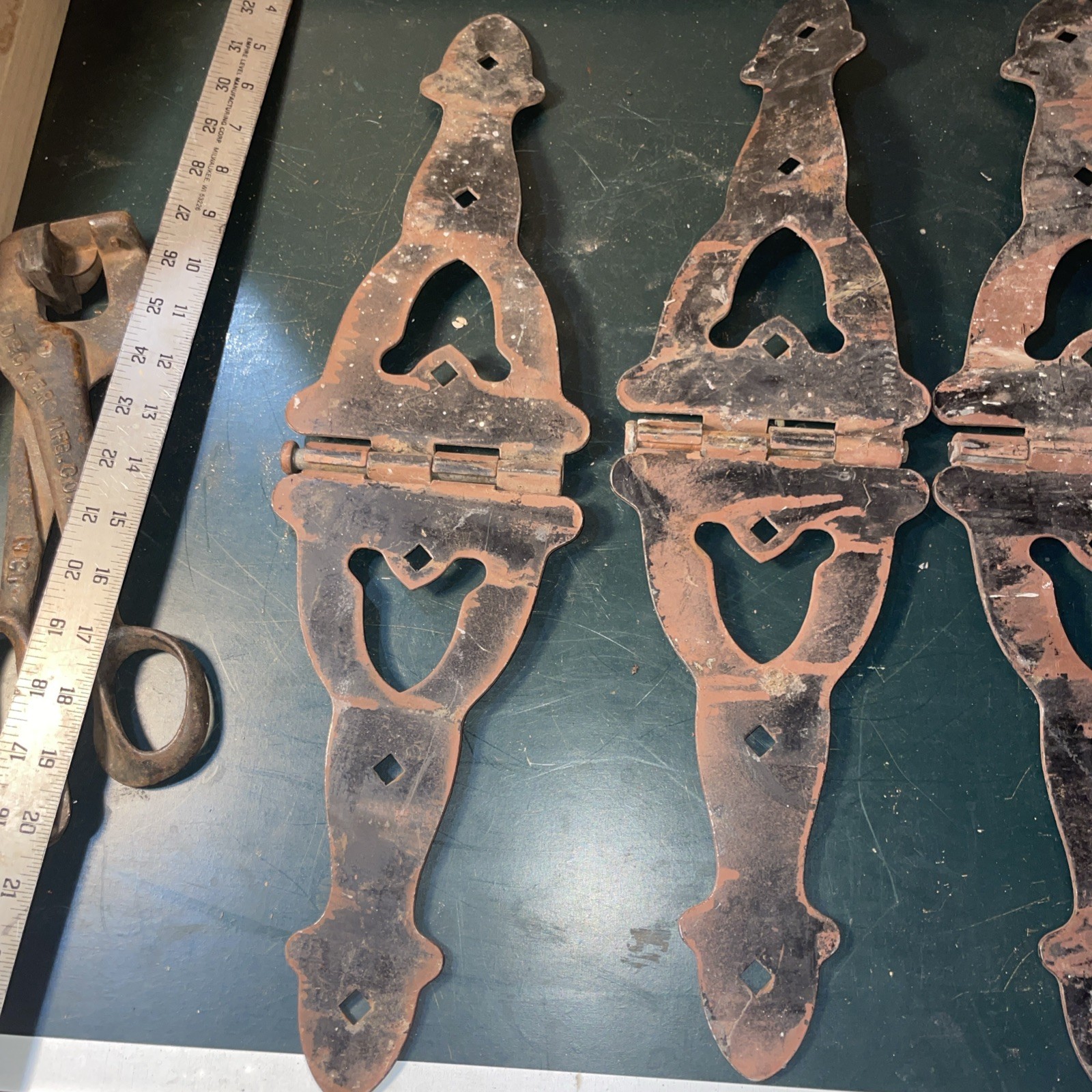 TWO PAIR RUSTIC GOTHIC HINGES large 20” long L@@K!!!