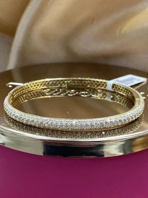 5Ct Round Cut Lab Created Diamond Wedding Bangle Bracelet 14k Yellow Gold Plated