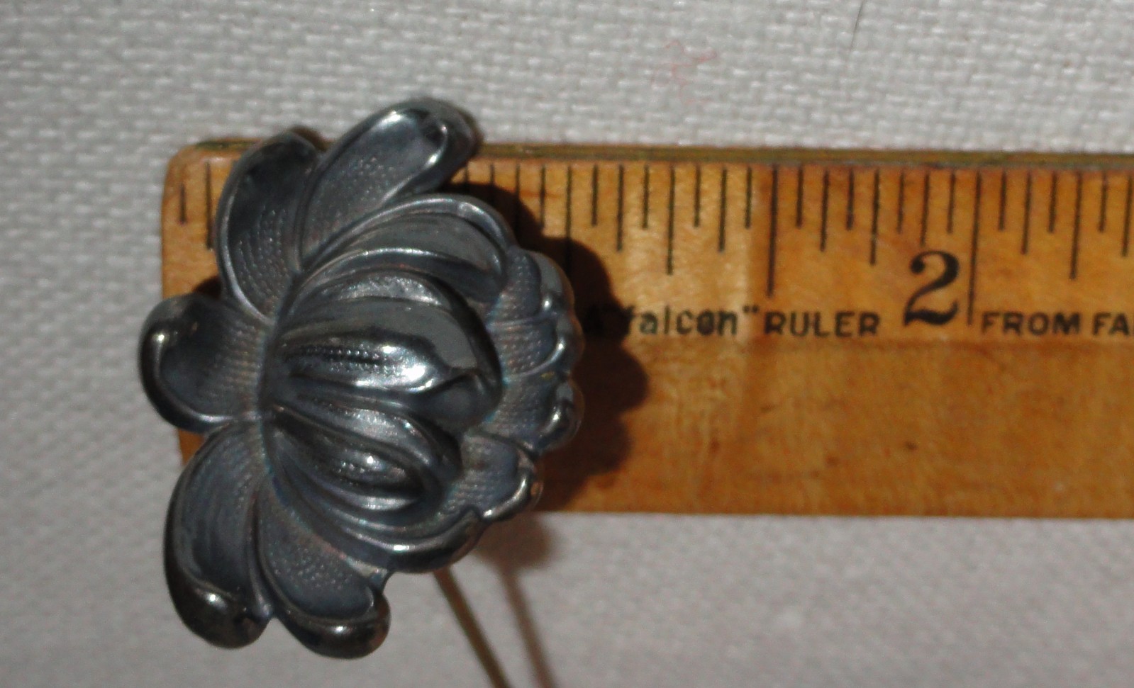 Art Nouveau Hatpin ~ Sterling Silver Water Lily ~ William Kerr? ~ 1.5” x 1” Head