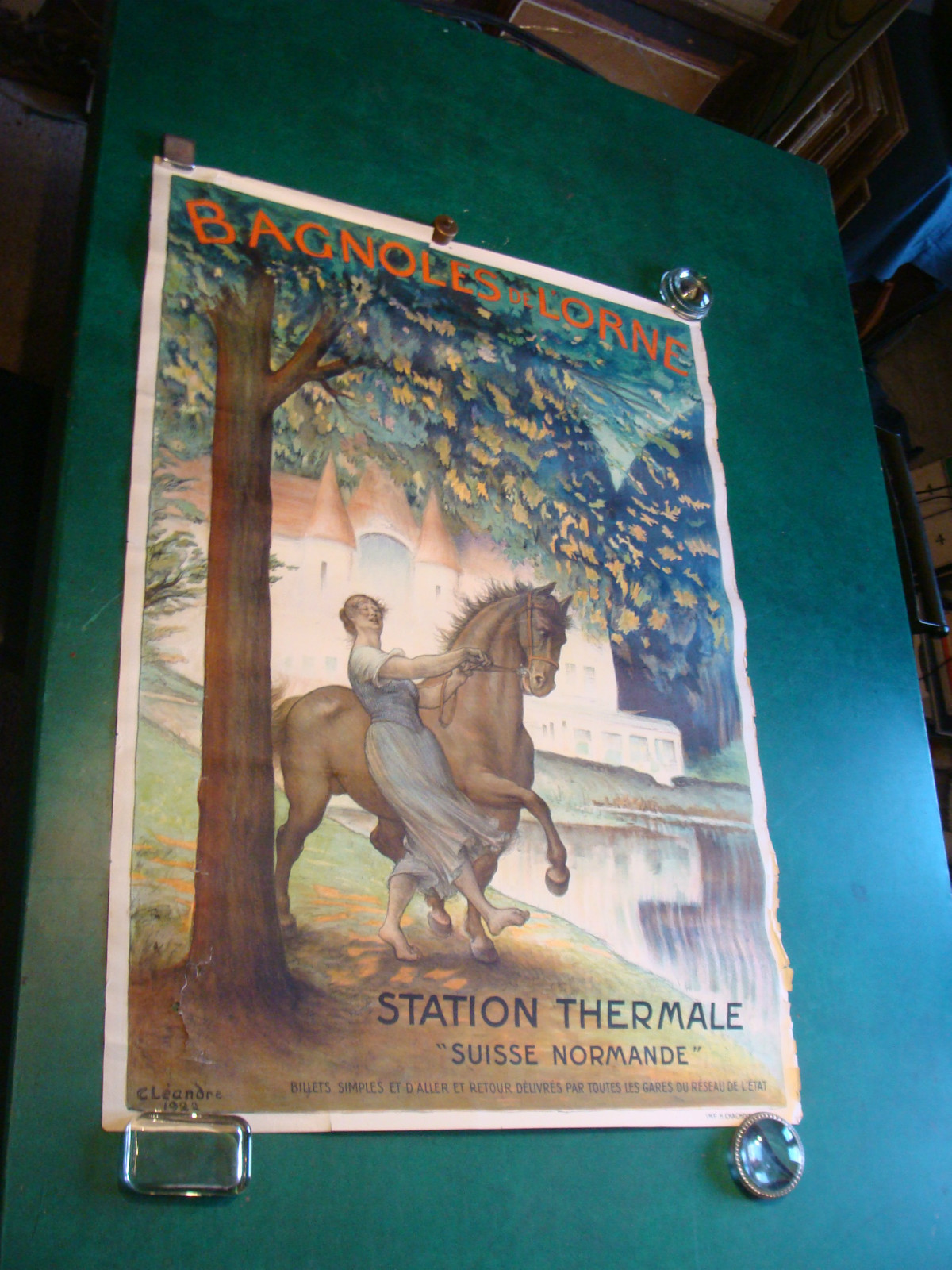 vintage original Poster: 1922 BAGNOLES LORNE station thermale 1922 C. Leandre