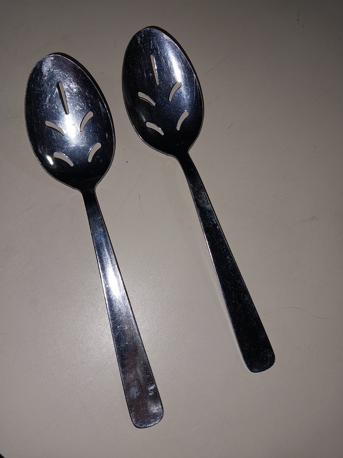 slotted serving spoons (2) capco stainless steel japan used