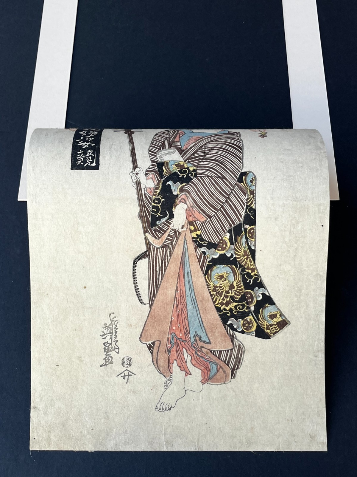 Genuine- 19th Century- Keisai Eisen “Female Musician” Original Woodblock Print