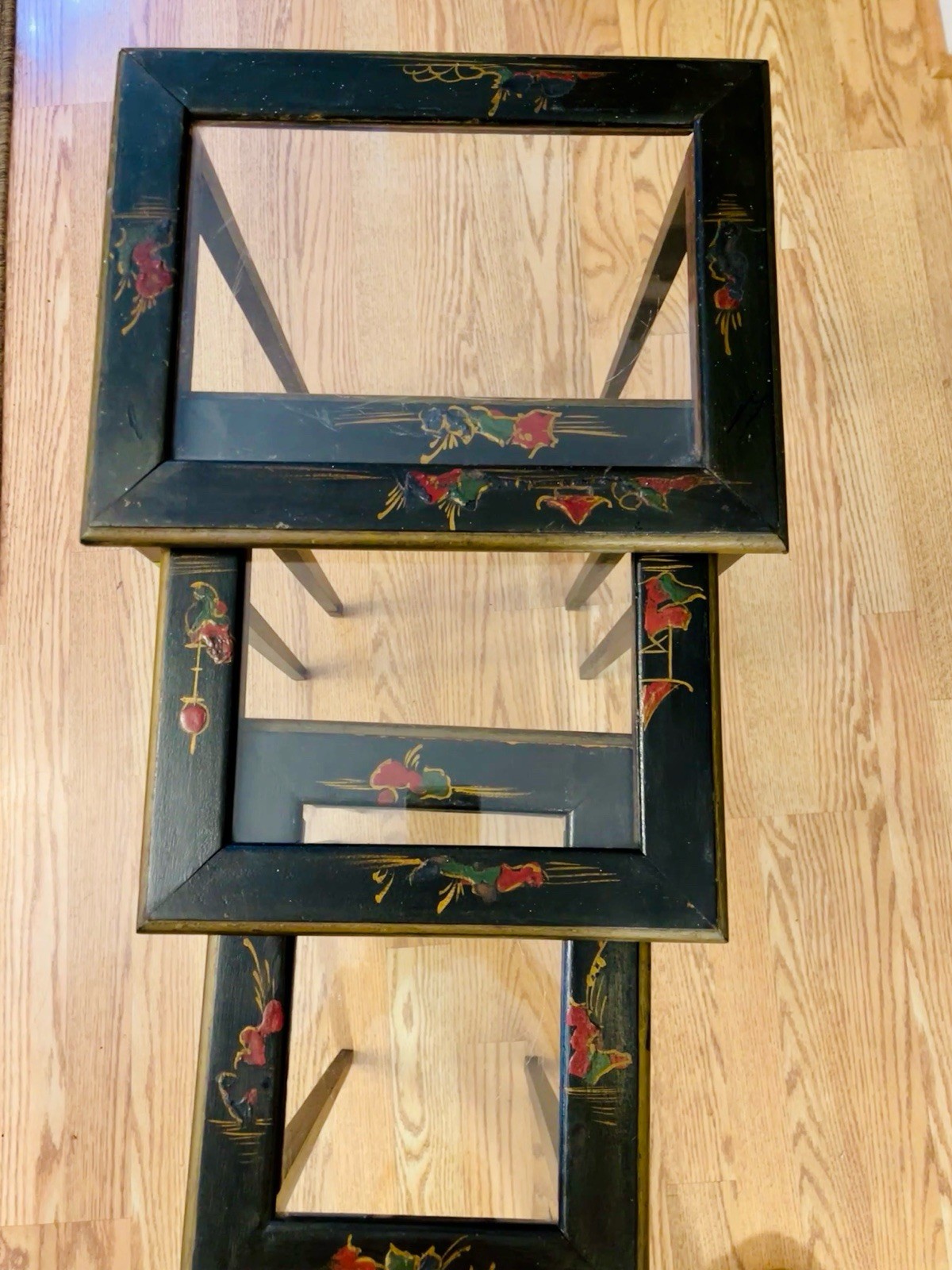 NESTING TABLES Set of 3 Vintage Stackable #1036 Beautiful Design 22”