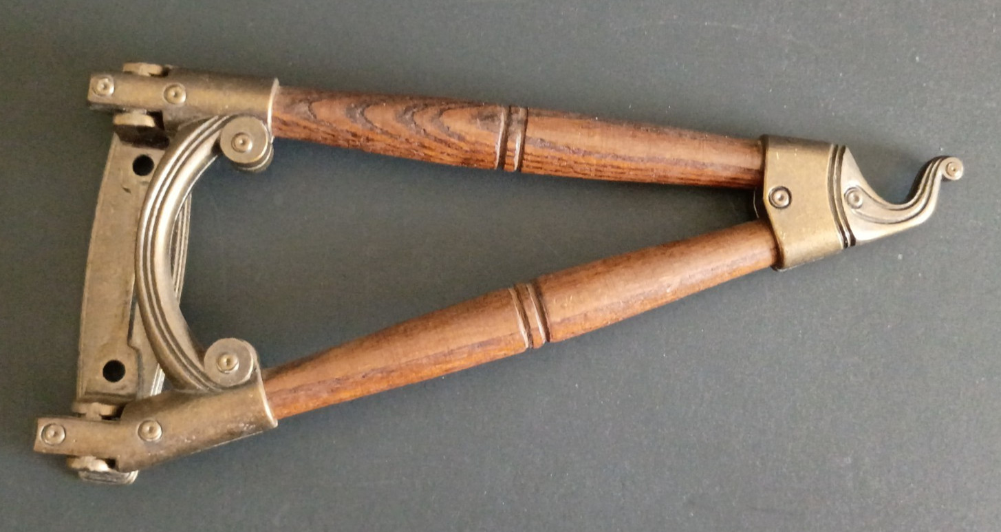 Vintage 1970s Swivel Plant Hook Oak Wood & Brass Lantern Lamp Wall Hanger Decor