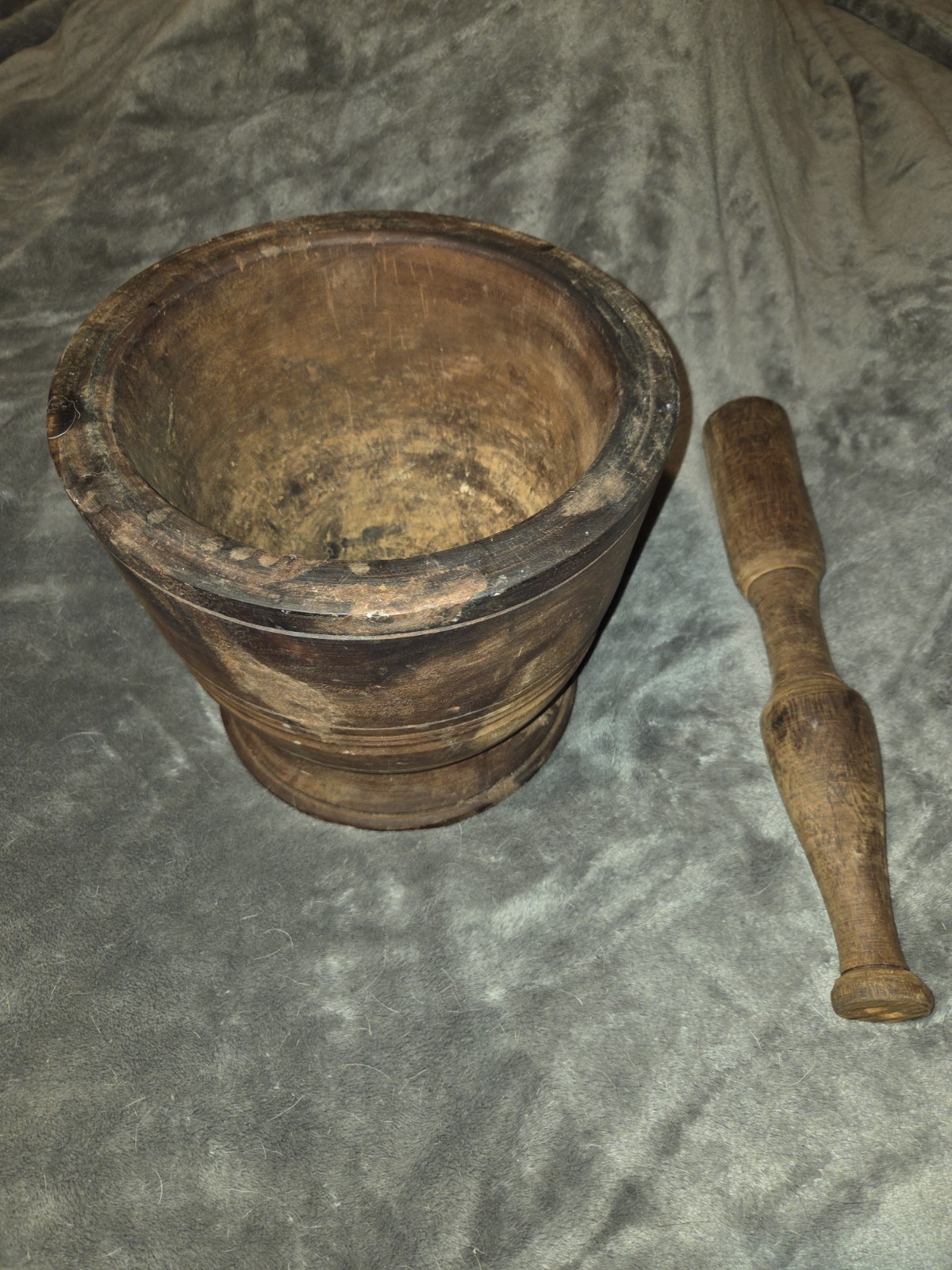 Antique 1800s Lignum Vitae Apothecary Mortar & Pestle 25lbs 11 inches