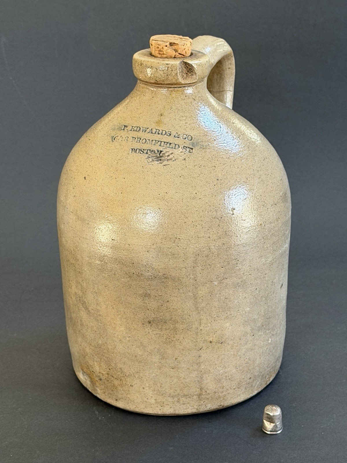 Antique Boston Stoneware Jug C1870s-80s