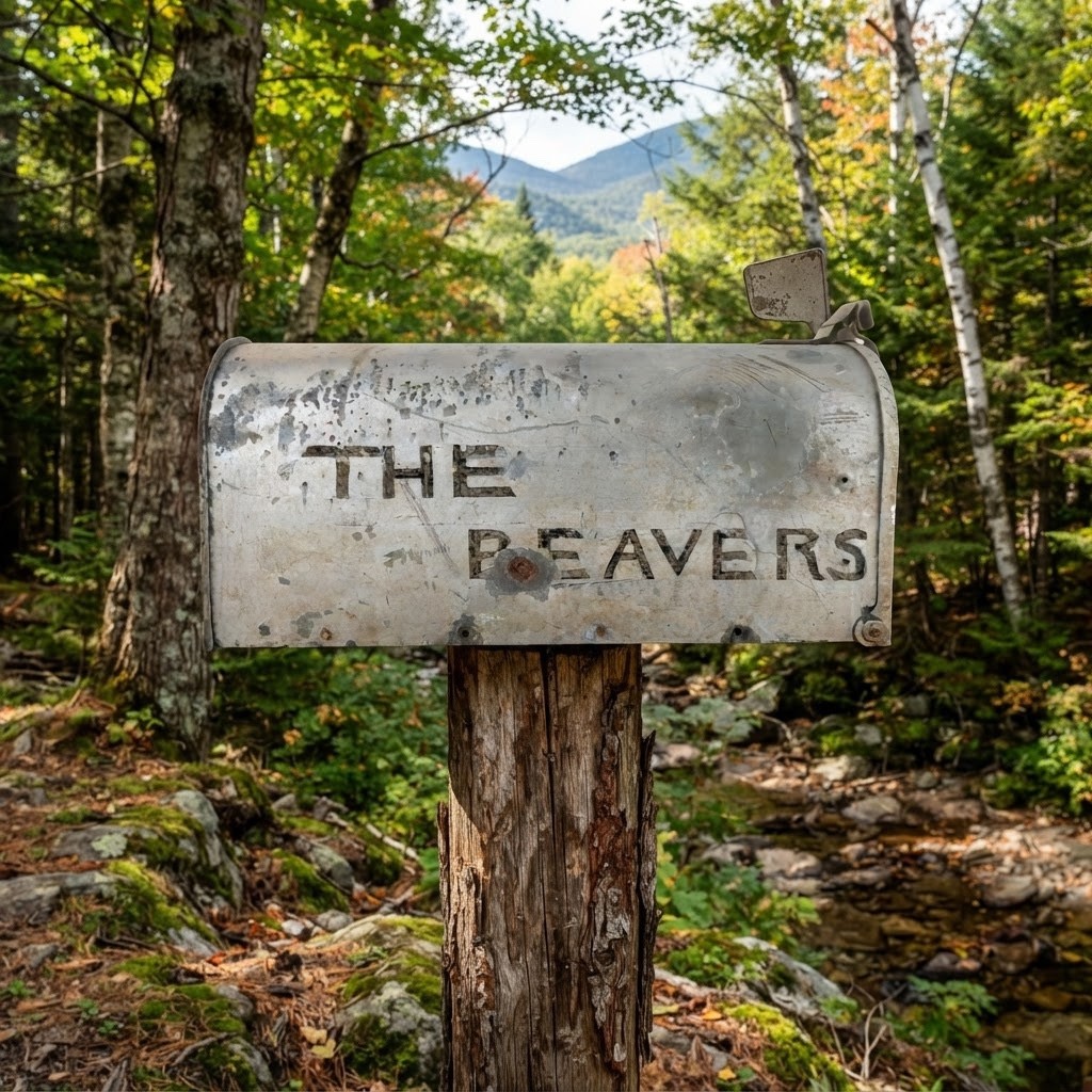 Vintage “THE BEAVERS” SEARS ROEBUCK MAILBOX Rural Vermont Adirondack Cabin Camp
