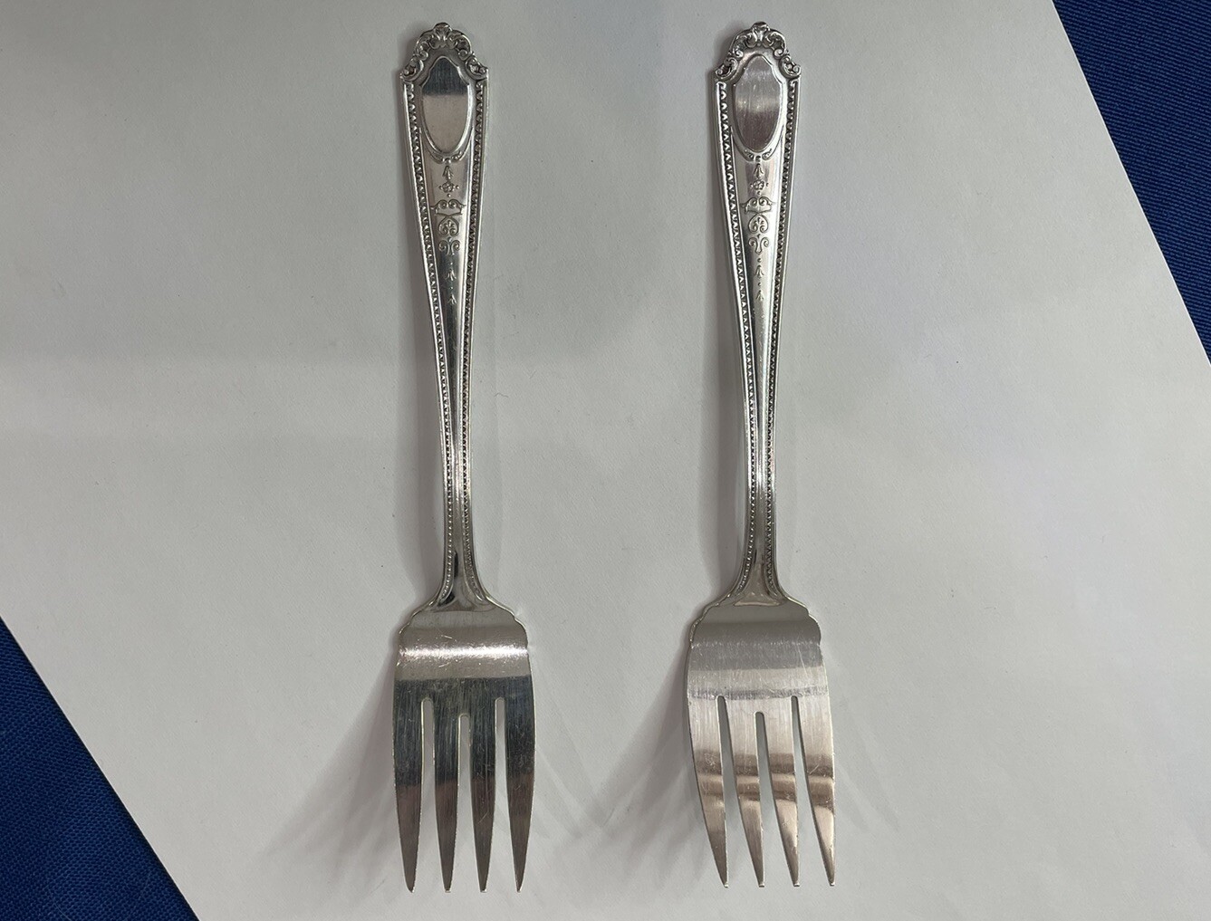 Vintage Pair (2) Silverplate Salad Forks ~ Standard SP. Co.~ SD1 Pattern-no mono