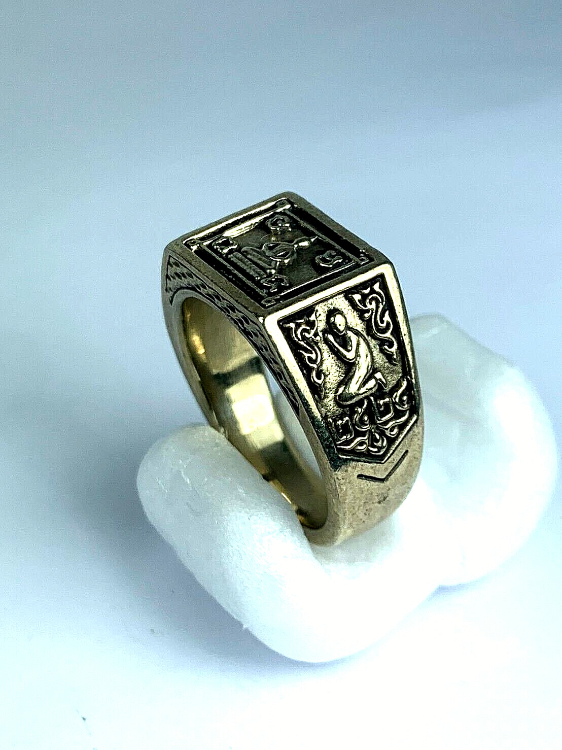SIZE 10.5 US. REAL B. E. 2524 ALPACA BUDDHA NANG KWAK LP RUAY RING THAI AMULET
