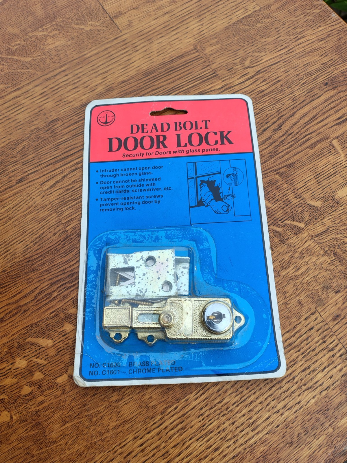 Vintage Sealed Anchor Branded Dead Bolt Door Lock / Security Lock
