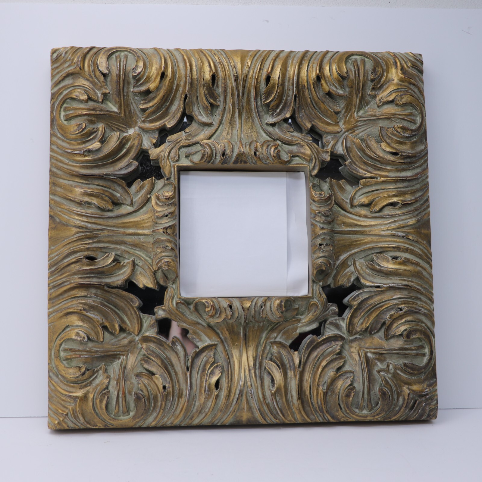 Antique Style Gold Gilt Bombay Wood Frame Wall Accent Mirror