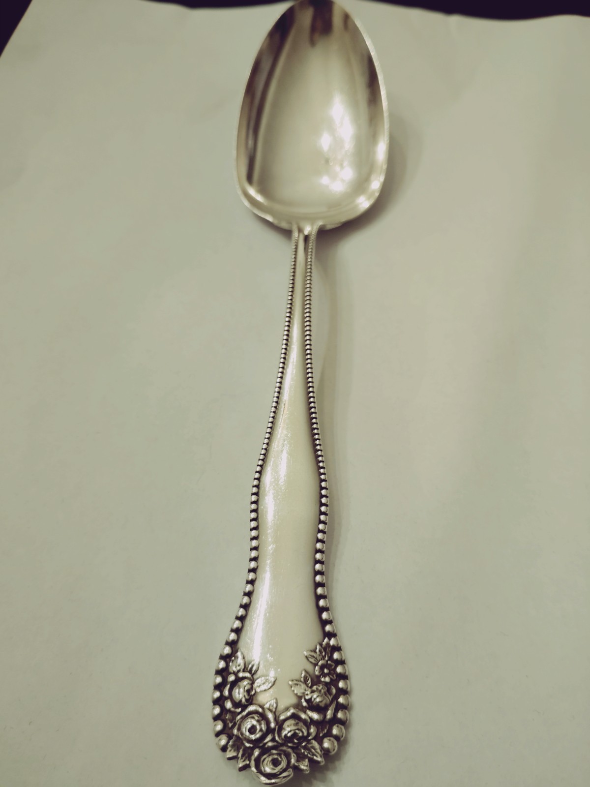 Sterling Silver Cowell & Hubbard Serving Spoon 8″ Weighs 2 Ounces