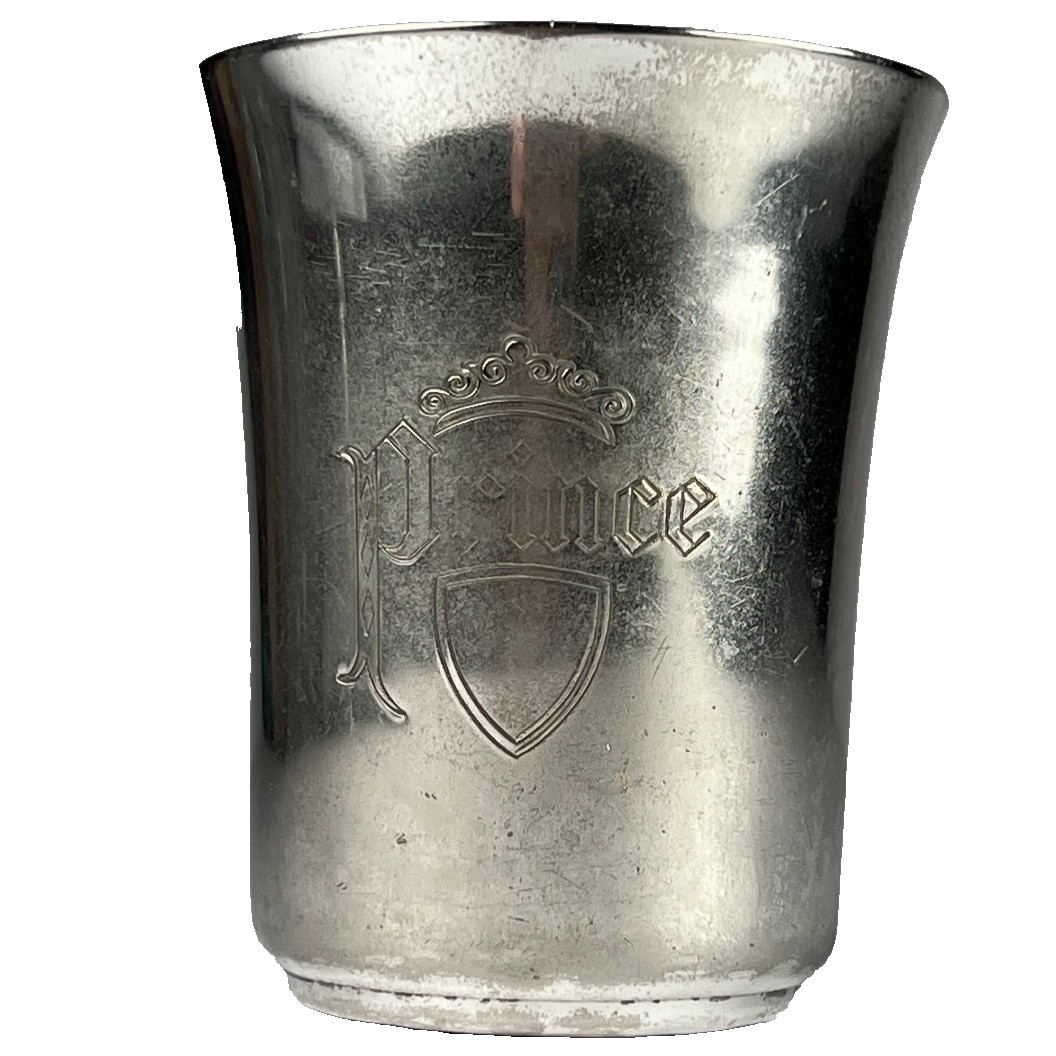 Vintage Napier Silver Plate Baby Cup 6 oz Engraved Prince Silver Baby Cup