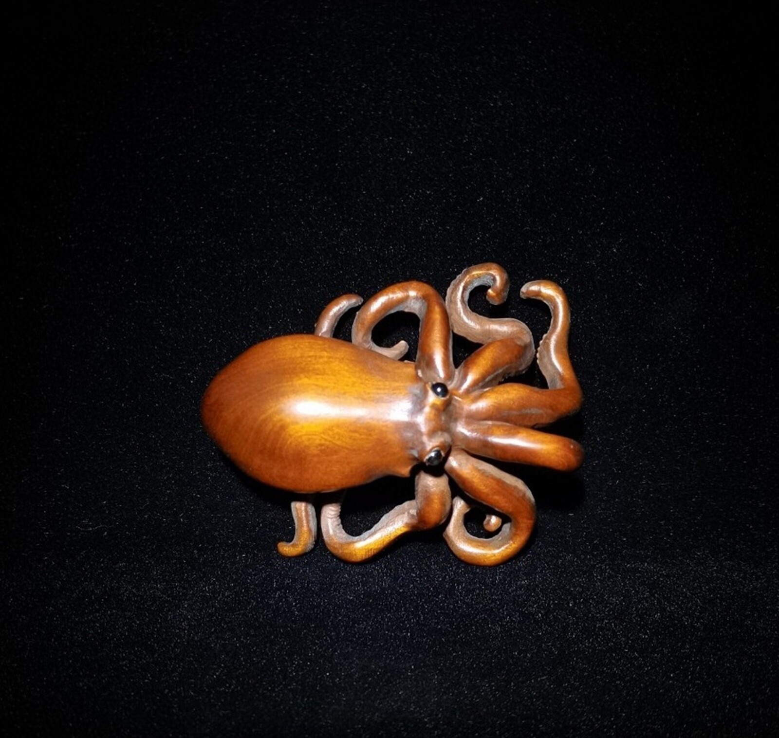 Chinese Antique Boxwood Wood Carving Exquisite Octopus Statue Nice Art Figurines