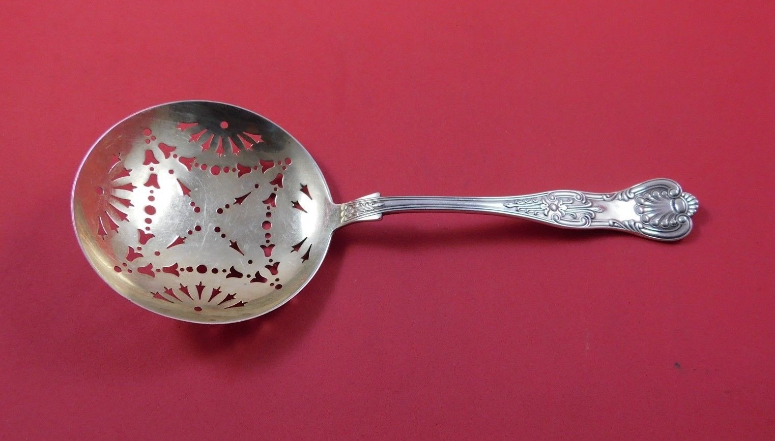 Kings II by Gorham Sterling Silver Pea Spoon Gold Washed 8 1/2″