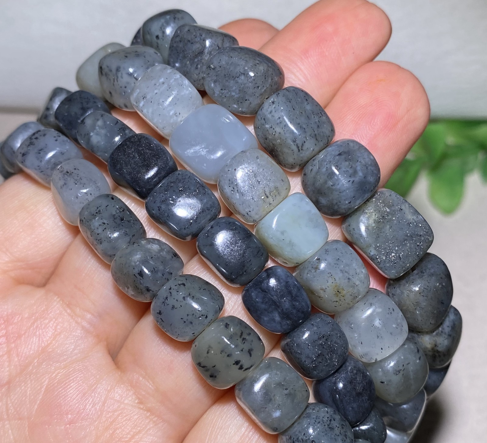 Certified 100% Natural Hetian jade 108 Beads ~ Necklaces Bracelets 和田玉青花108颗珠子