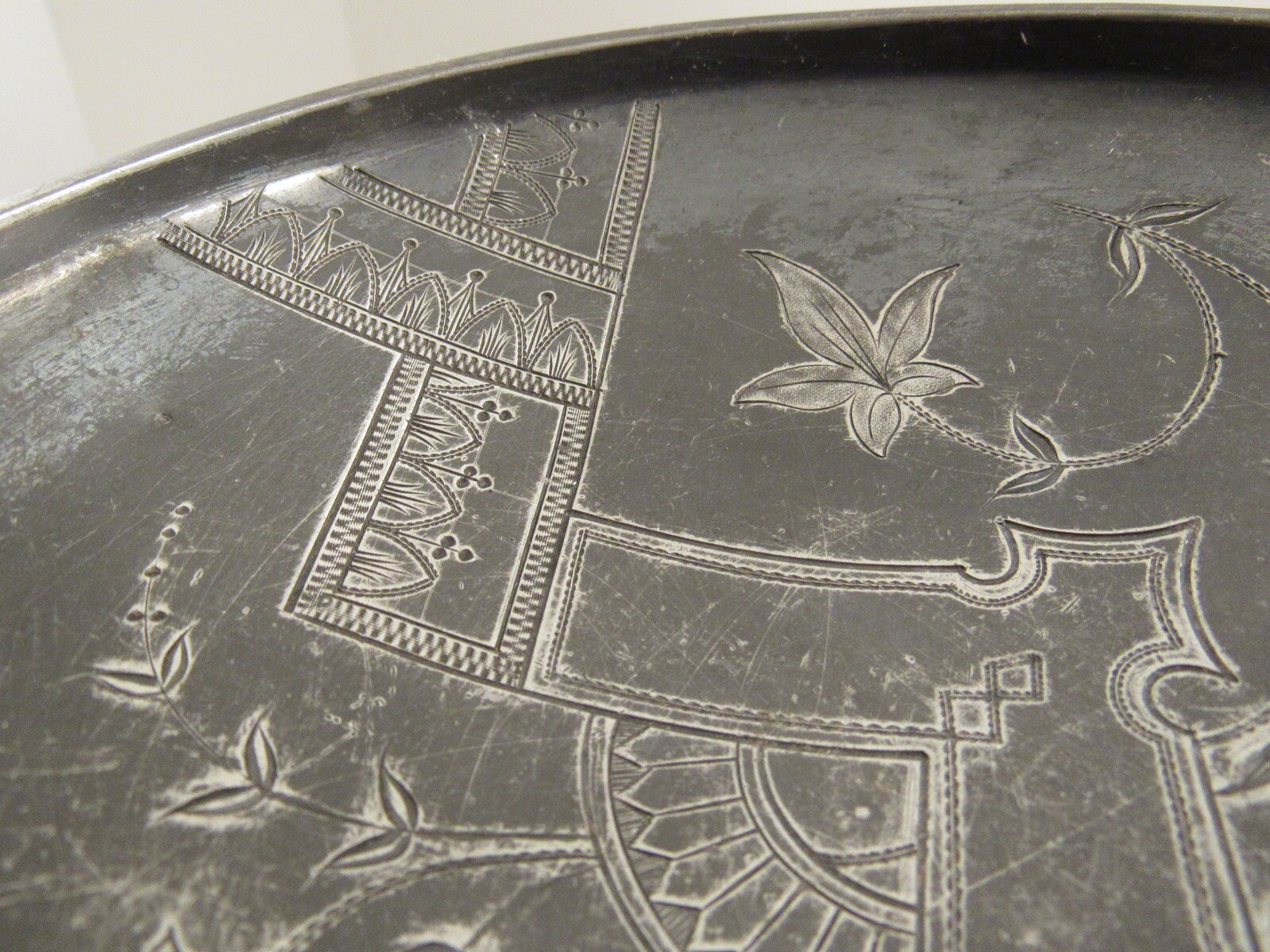 Antique hand engraved Aesthetic movement silverplate bowl floral/Eastlake 6”