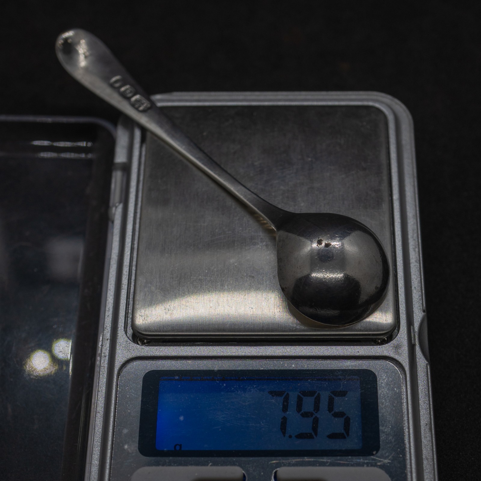 Antique Solid Sterling Silver Condiment Spoon. Bateman. 1802. 8g.