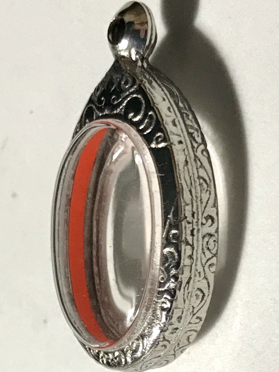 STAINLESS STEEL CASE/CASING AMULET PHRA LP THAI BUDDHA PENDANT C256 h3.4 w2.4 cm