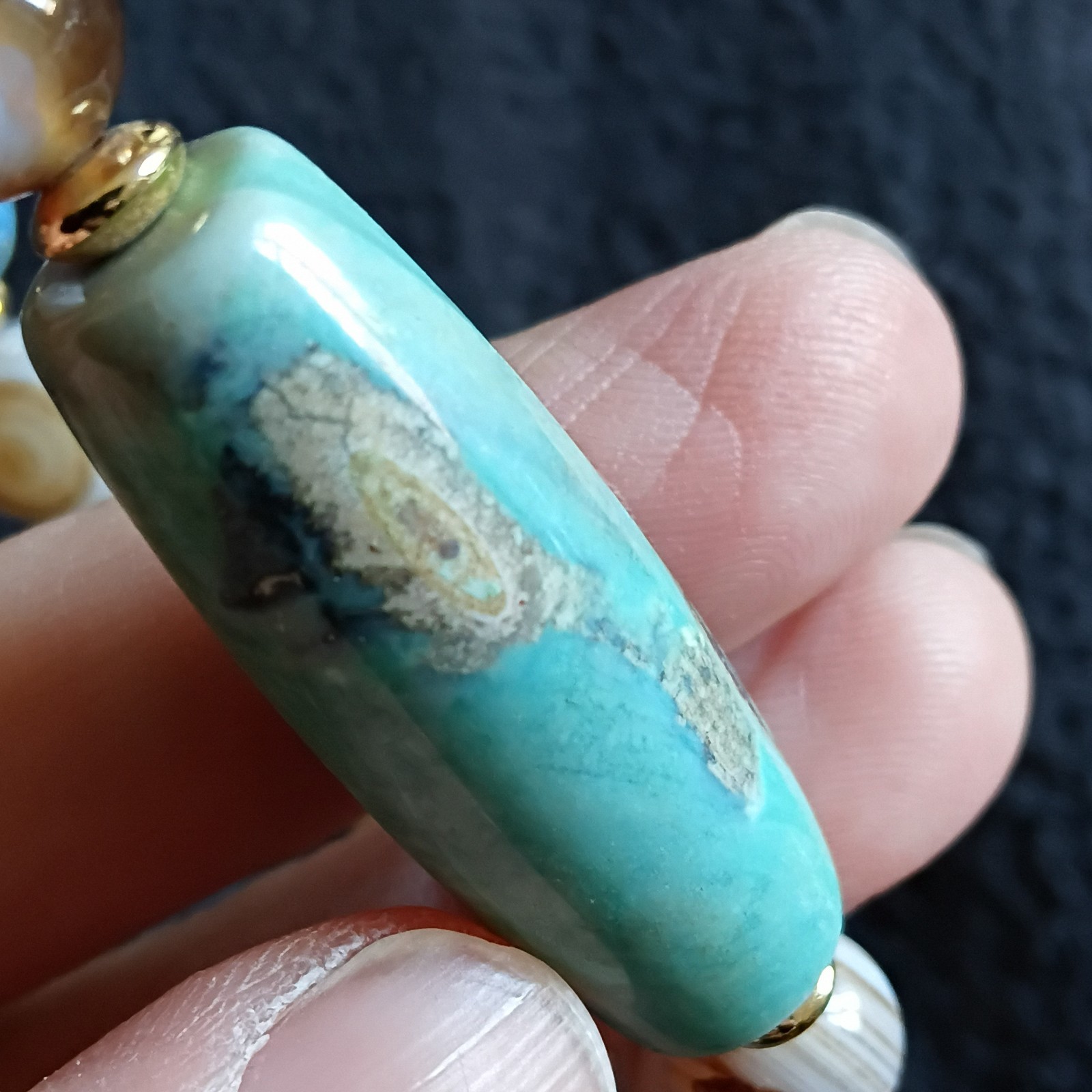 Tibetan Natural Agate Chung Dzi Bead Bracelet