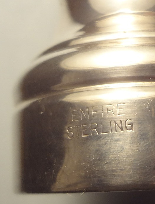 Vintage 1950’s EMPIRE STERLING SILVER SALT SHAKER – Italy WOOD interior -UNUSED