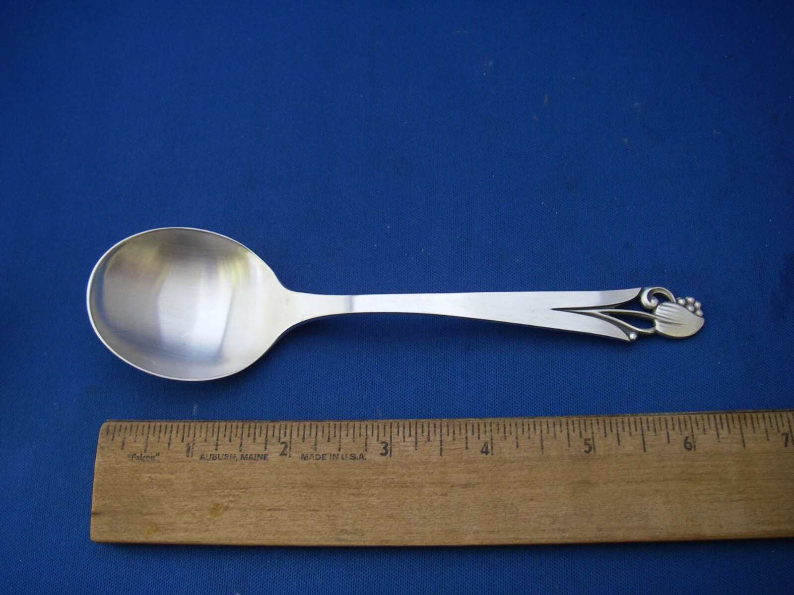 Frank W. Smith WOODLILY (1945) CREAM SOUP SPOONS-6 1/2 Inch-No Mono-NR
