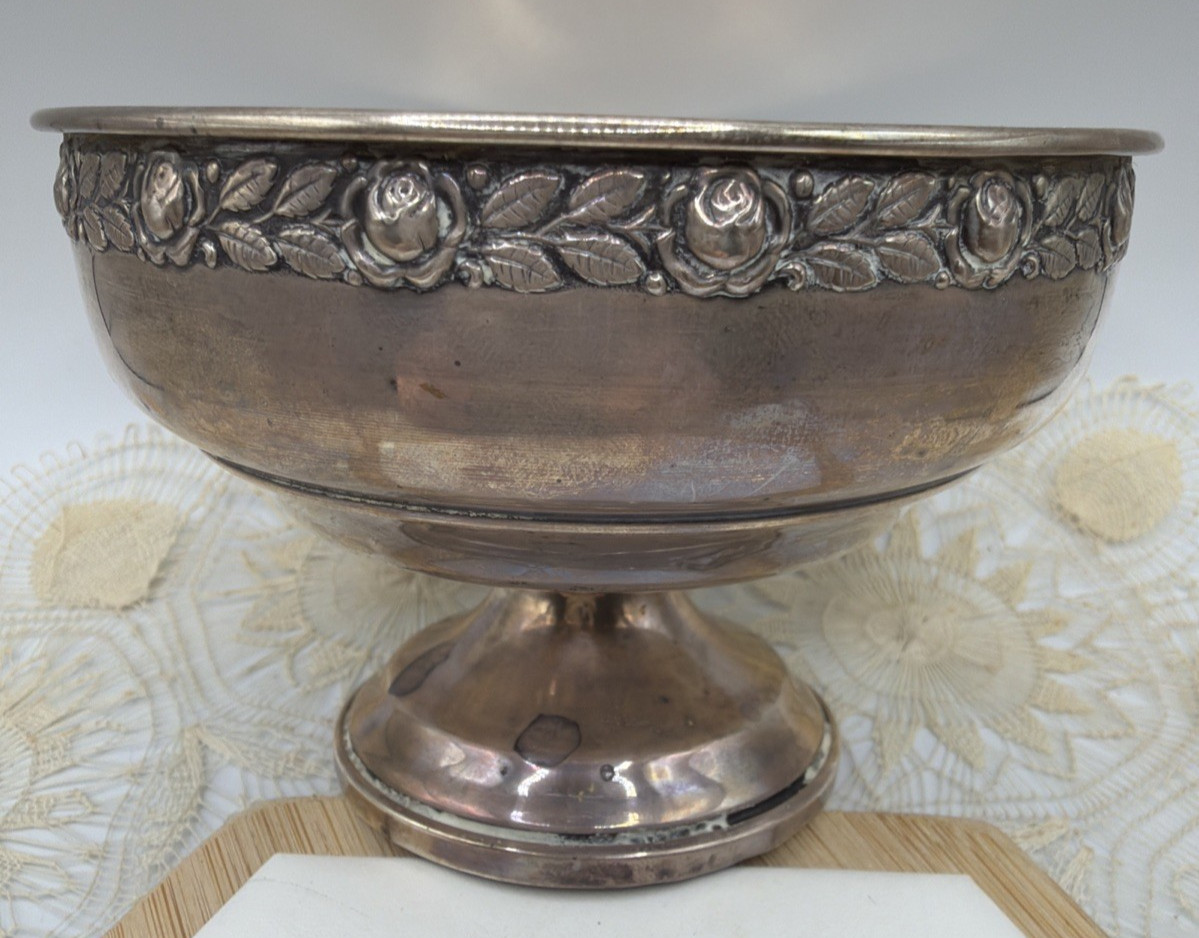 Mueck-Carey Royal Rose Weighted Sterling Silver Pedestal Bowl Compote 813 118Gs