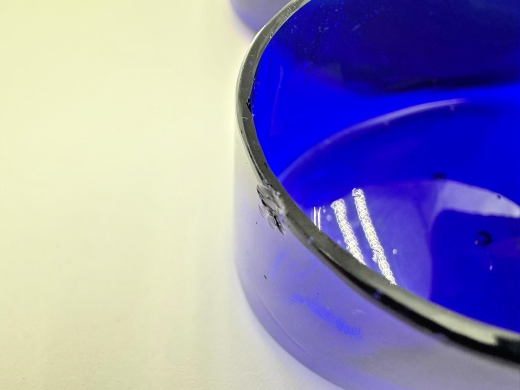 Antique Barker Ellis England Cobalt Blue Glass Salt Cellars & Shakers