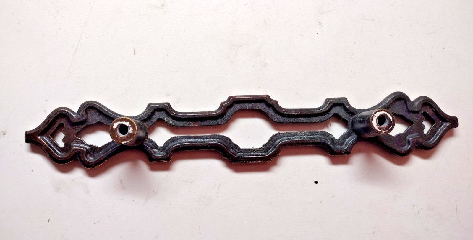 Gothic N-2757 National Aged Dark Brass Drawer Pull Handle 3-7/8″ Centers Vtg MCM