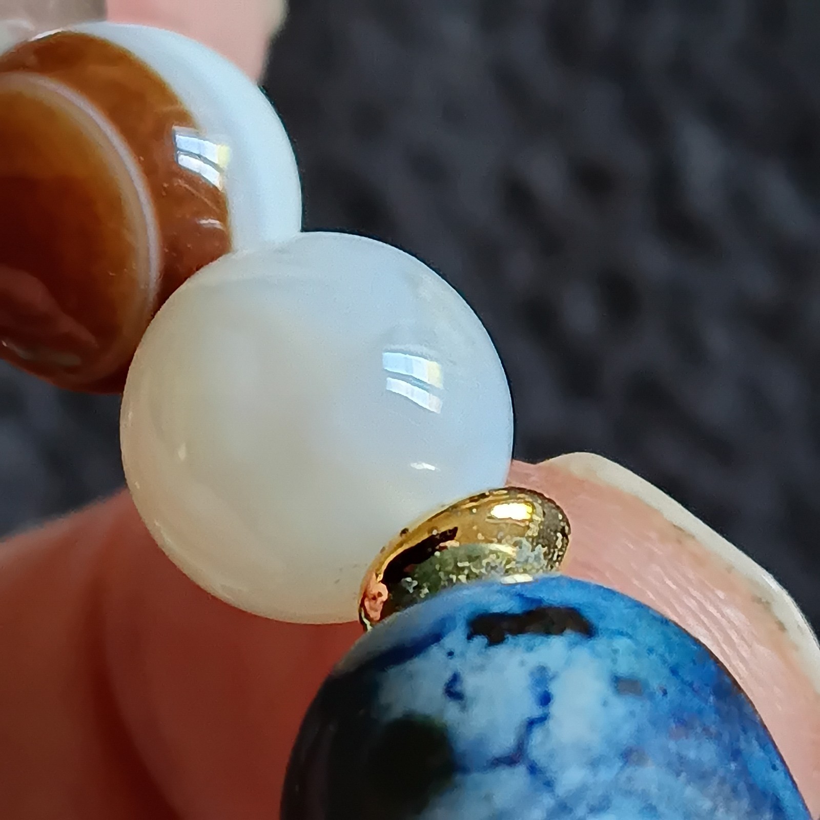 Tibetan Natural Agate Chung Dzi Bead Bracelet