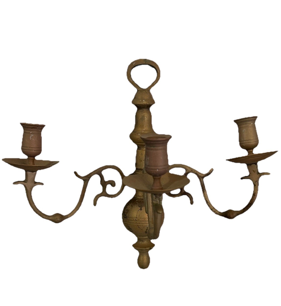 Wrought Iron Metal Antique Wall Sconce 3 Arm Candle Light Fixtures 12” W x 11” H
