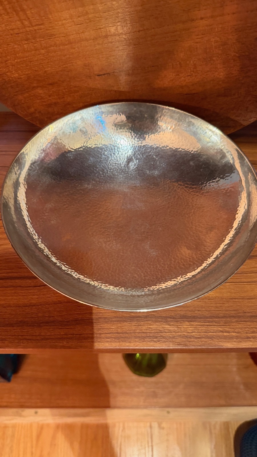 RARE Hand Hammered Art Deco Franz Bibus 800 Silver Bowl Macassar Ebony Feet