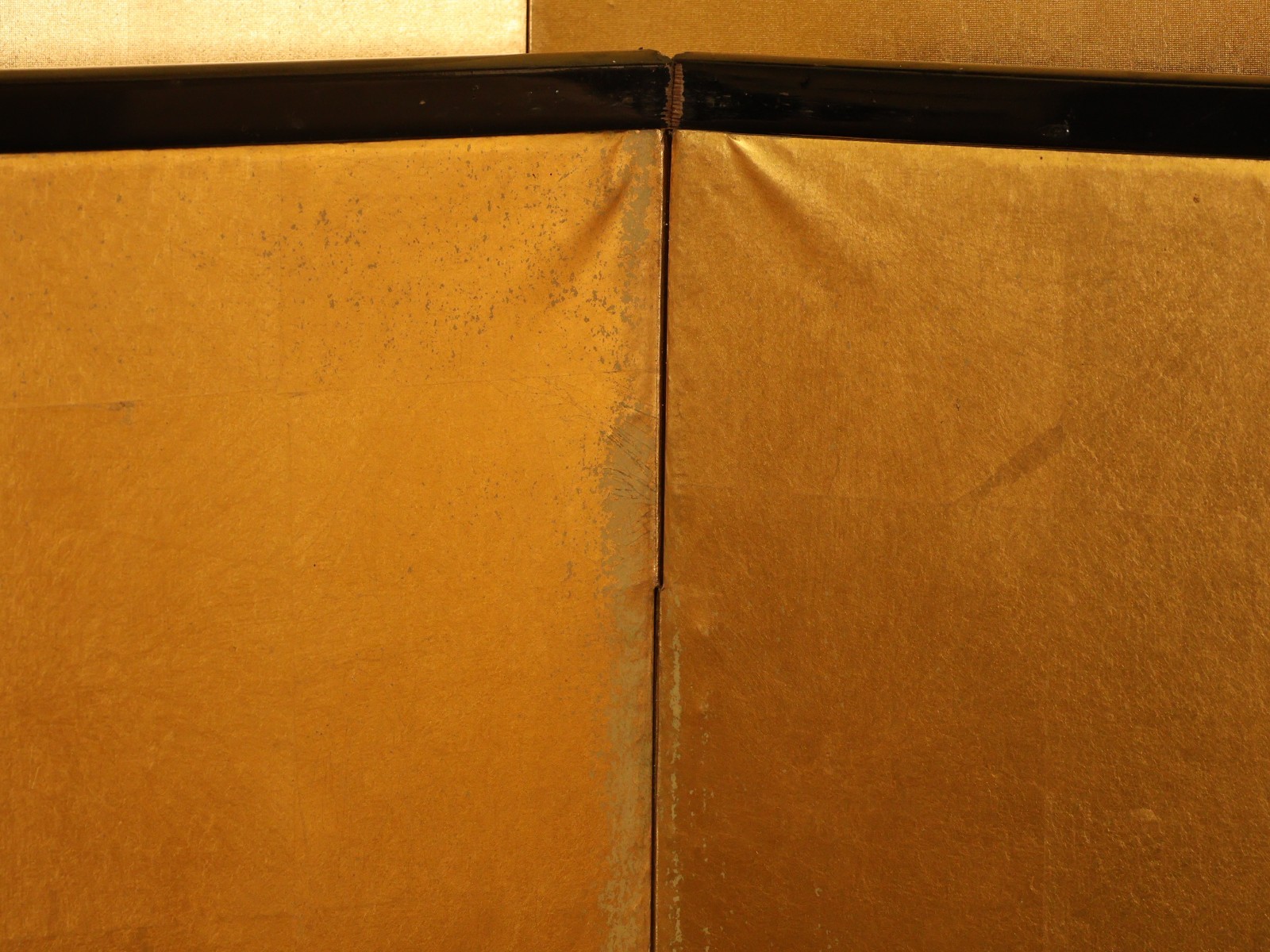 Japanese Partition Two-Panel Gold Leaf Folding Screen Decoration Byobu Interior