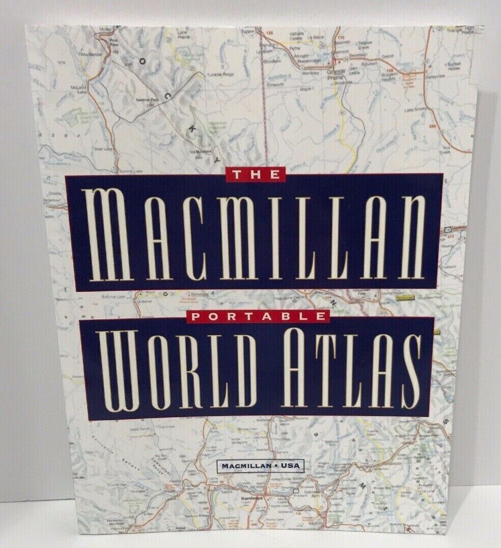 Macmillan Portable World Atlas Softcover Book Map NICE