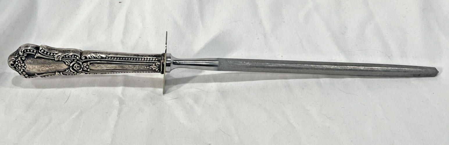 Antique Westall Richards Sterling Handle Rose Knife Sharpener