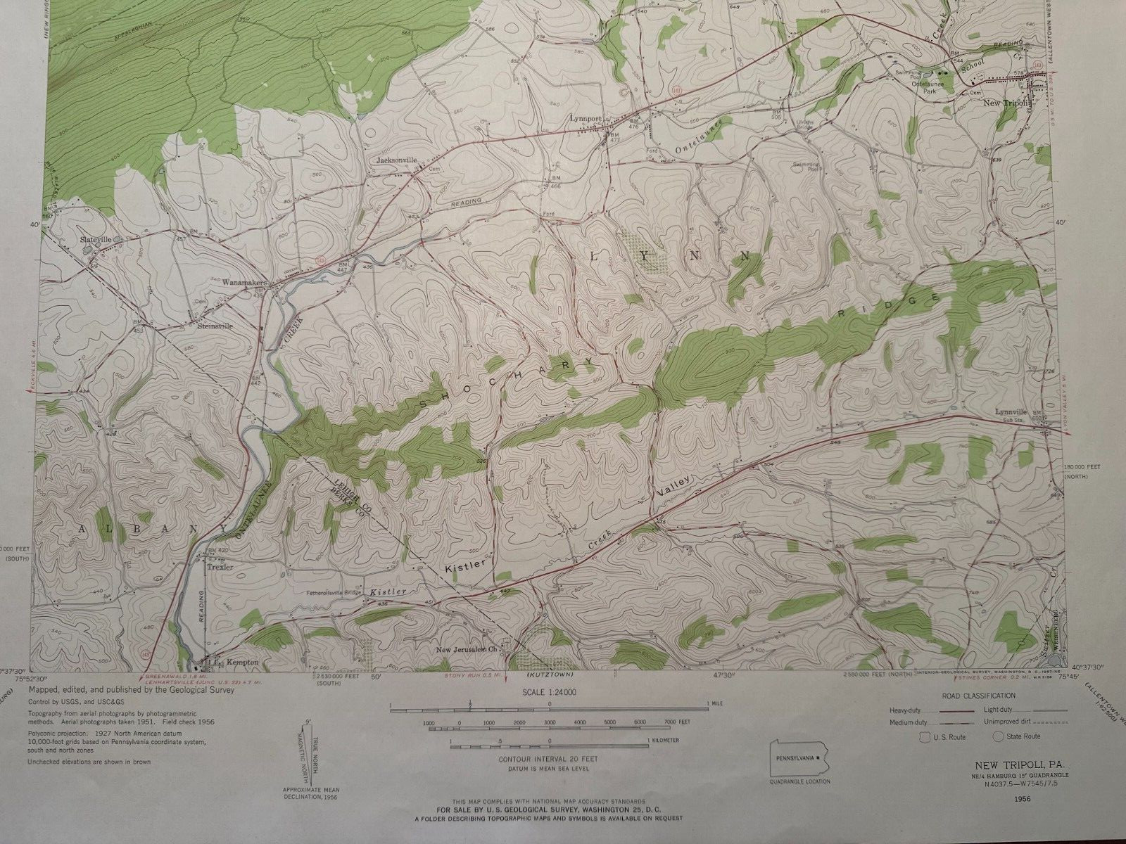 Hazleton – Luzerne County – USGS Topographical Geographical Quadrangle Map