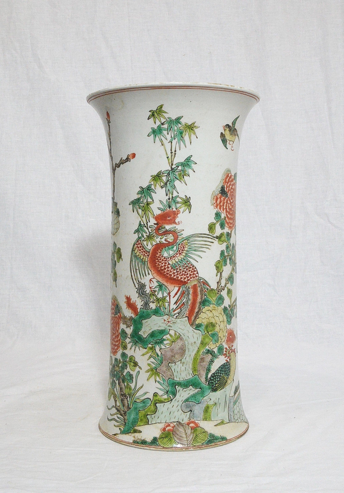 Chinese Wu-Cai Porcelain Beaker Vase With Mark M546