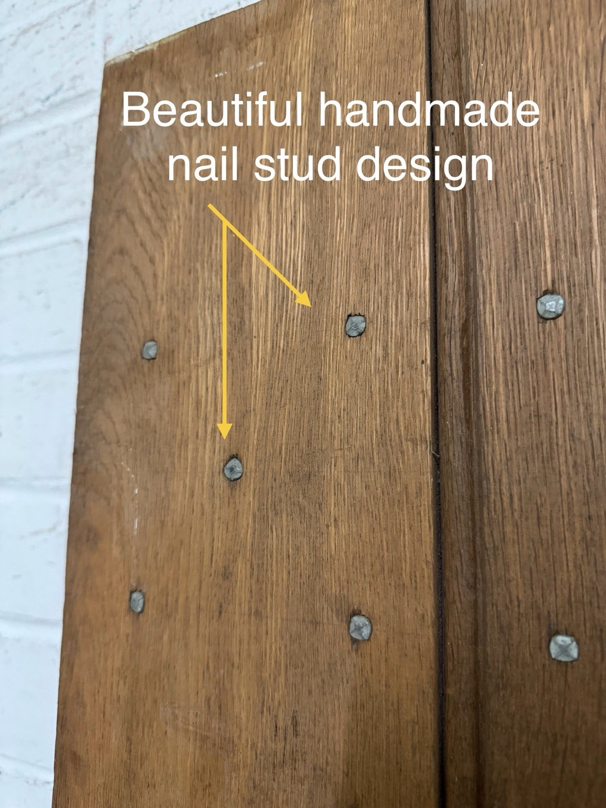 Reclaimed Oak Old Handmade Studded Ledge and Brace door 1970 Or 1965 x 745mm