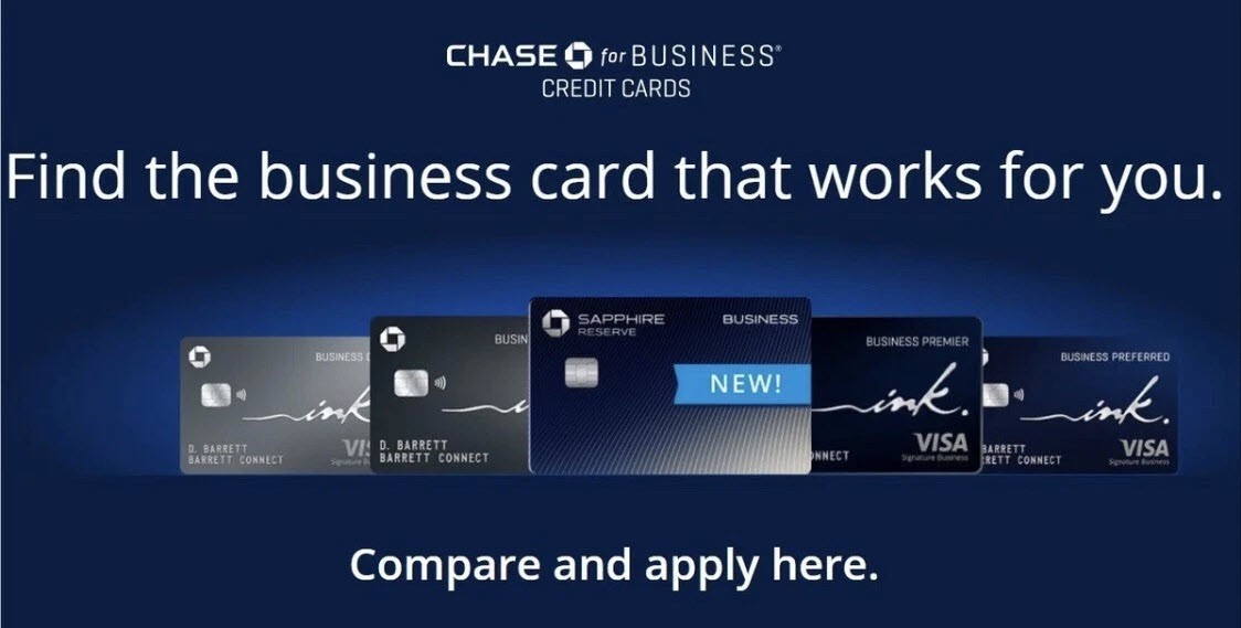 $150 Chase Business Ink Preferred Cash Unlimited Sapphire Reserve Credit Card