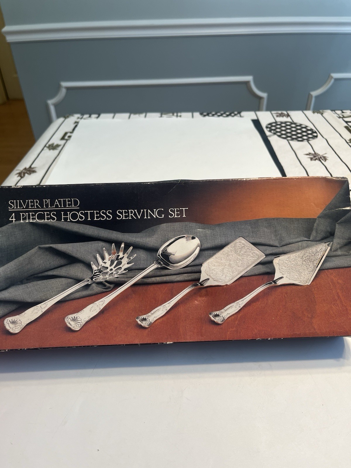 5pc Silver Plated Hostess Serving Fork Cake Lasagna Spoon Hong Kong Vtg NOS