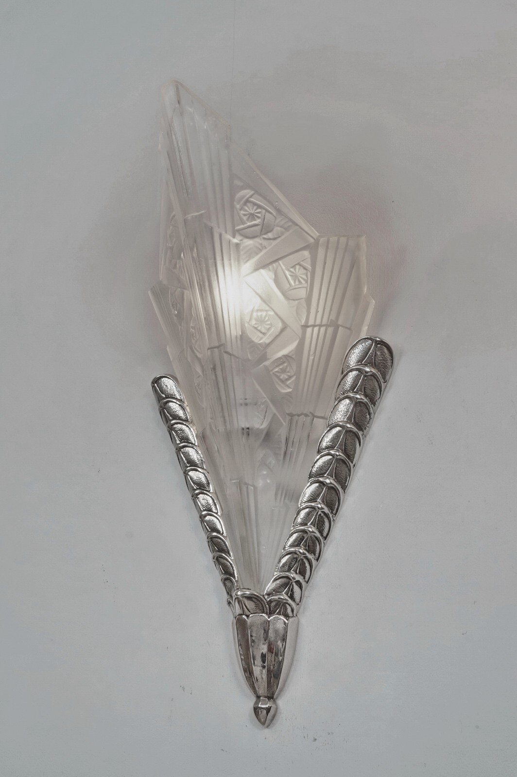 EJG : PAIR OF 1930 FRENCH ART DECO WALL SCONCES ……… lamp muller era France