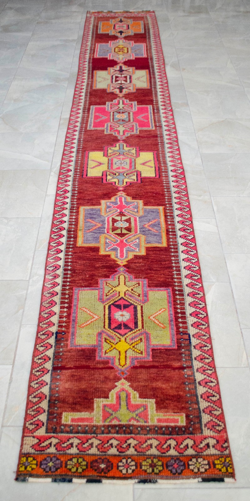 2×14 Runner Rug Hand Made Extra Long Hallway Rug Low Pile. Actual 2.1 x 14.2 ft
