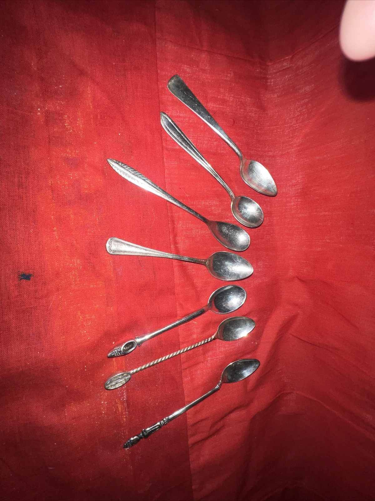 7 Small dutch teaspoons One With A Coffee Bean , Clog Shoe, A Tulip , & 4 More