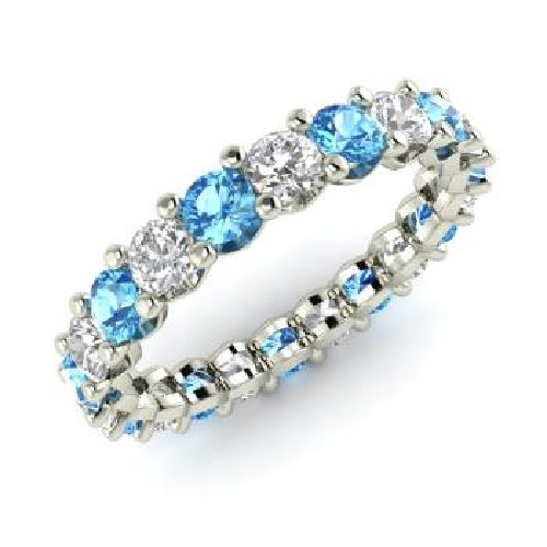 2.54 Ct Natural Topaz Diamond Engagement Wedding Ring 14K White Gold Size 5