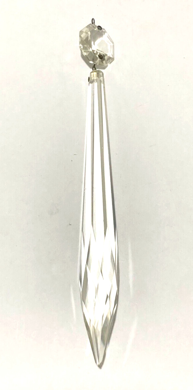 BOHEMIAN CRYSTAL ARROW PENDANT H 180mm, WITH 25MM OCTAGON, DIAMOND TIP