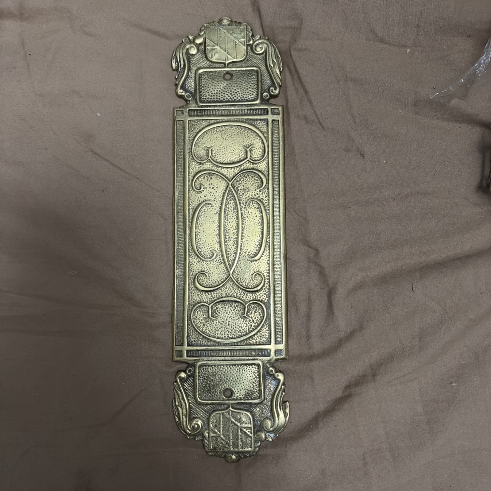 Vintage Virginia Metalcrafters 24-19 Brass Decorative Door Push Plate