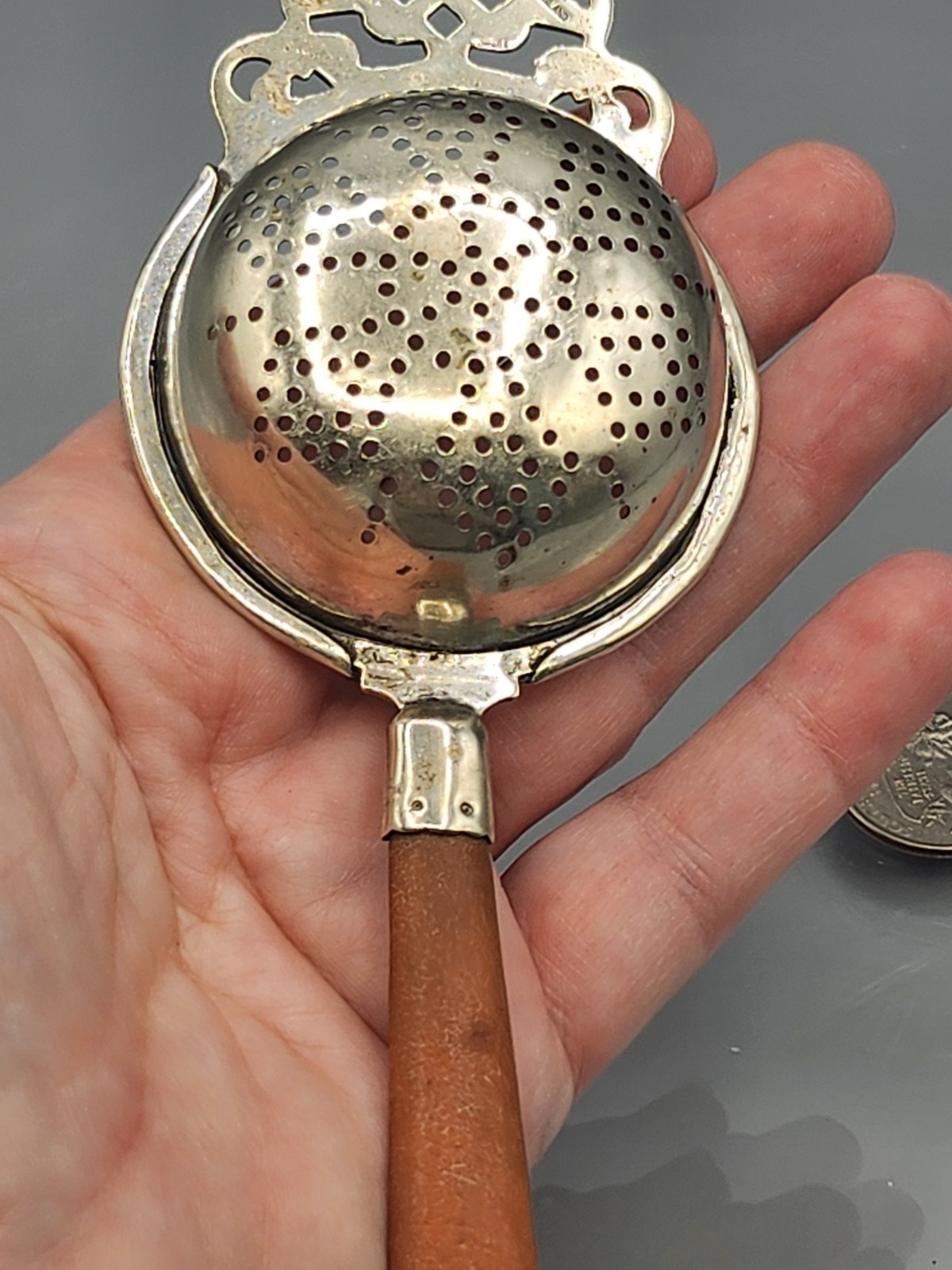 Vintage Tea Strainer W/bakelite Handle. Markings Made In England
