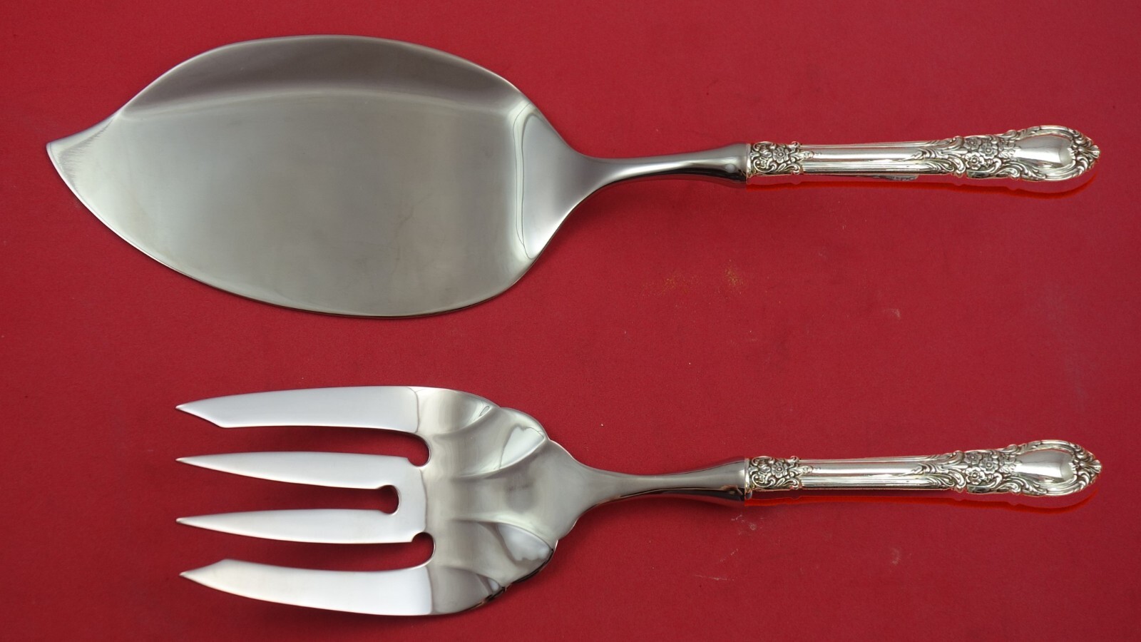 American Victorian by Lunt Sterling Silver Salmon Serving Set Fish Custom Made