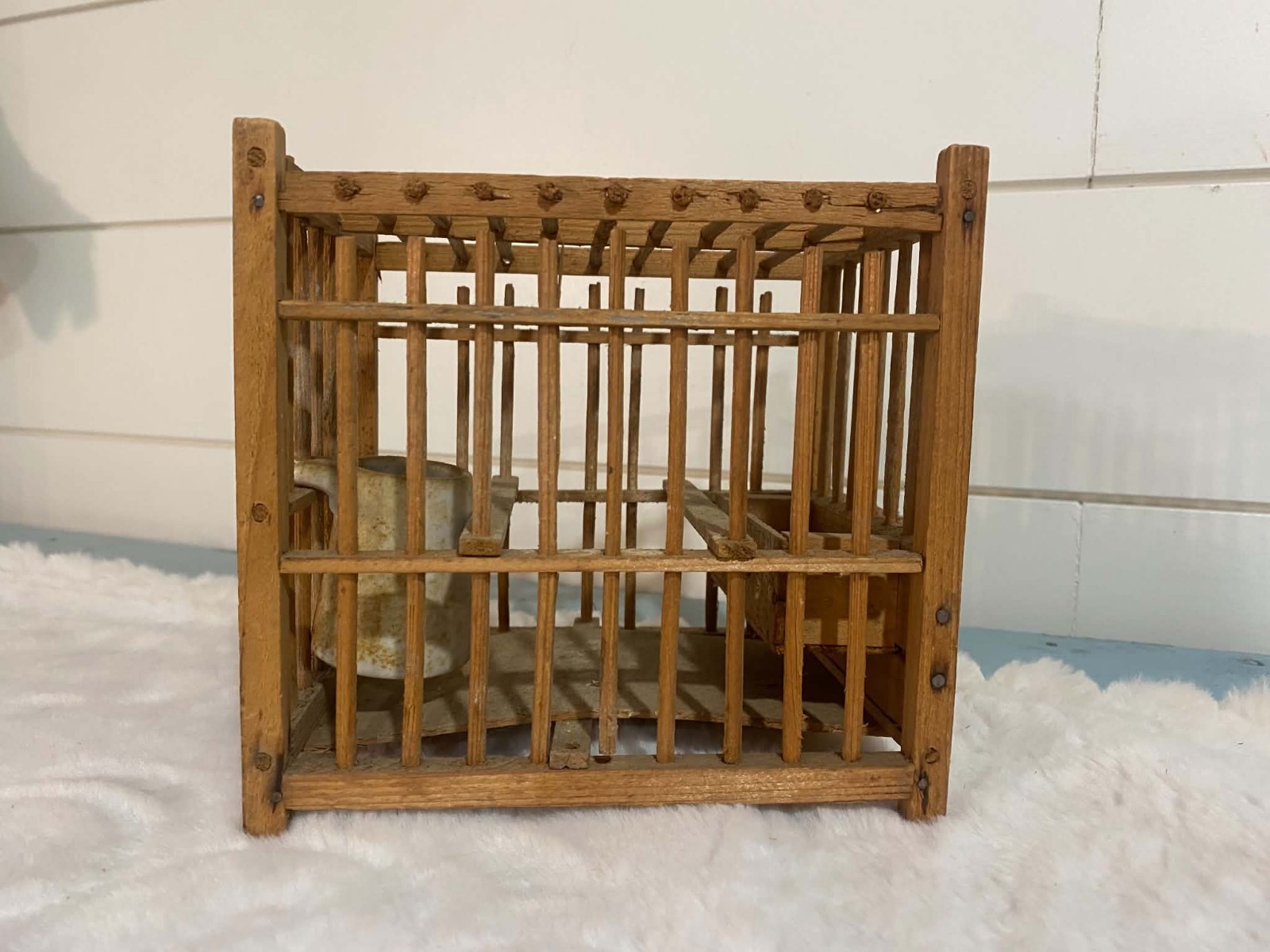 Early Turn Of The Century Coal Miner’s Canary Bird Cage, 6.5x6x5 Inches